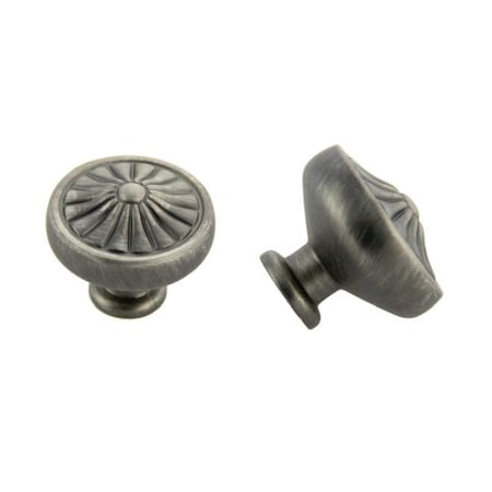 Crown 1-1/4" Deco Cabinet Knob Satin Pewter Finish CHK81353APH